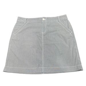 Tommy Hilfilger Y2K Blue Pinstripe Denim Mini Skirt Women Size 8